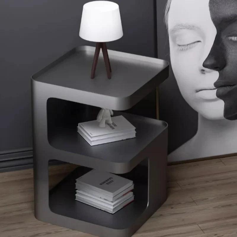 Metal Minimalist Night Table Cheap Black Luxury Nordic Nightstands Bedroom Modern Articulos Para El Hogar Hotel Furniture - Pacisia