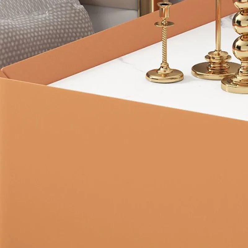 Charging White Nightstands Small Narrow Organizer Side Gold Bedside Table Storage Smart High Quality Szafki Nocne Home Decor - Pacisia