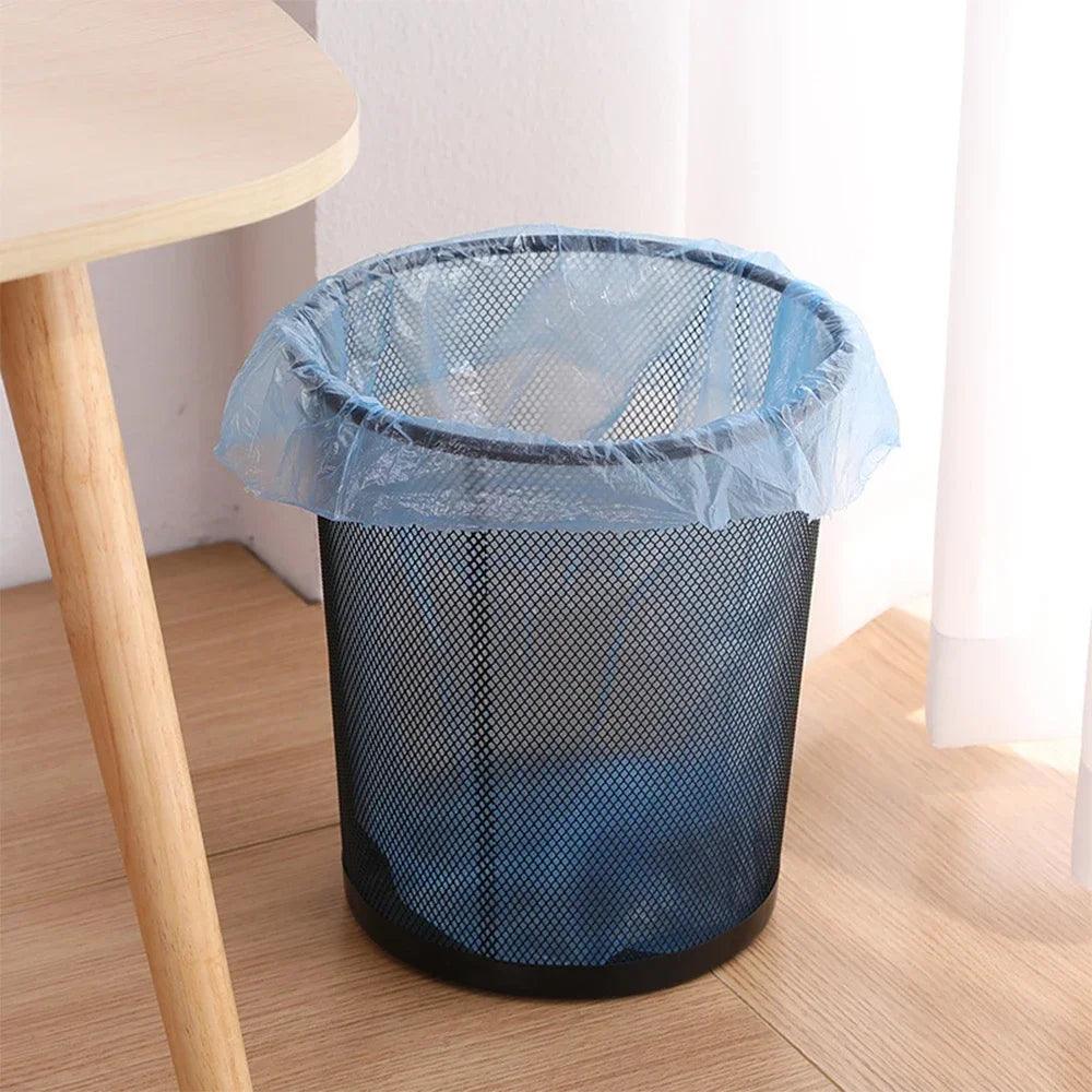 Black/Silver Metal Mesh Paper Trash Can Simple Dustbin Wastebasket Household Cleaning Tools For Home Office Recycling Bin - Pacisia