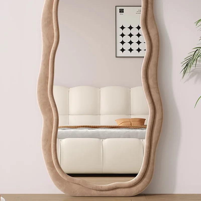 Standing Decorative Mirrors Bathroom Antique Glass Wavy Mirror Floor Makeup Big Aesthetic Espejo Cuerpo Entero Home Decor - Pacisia