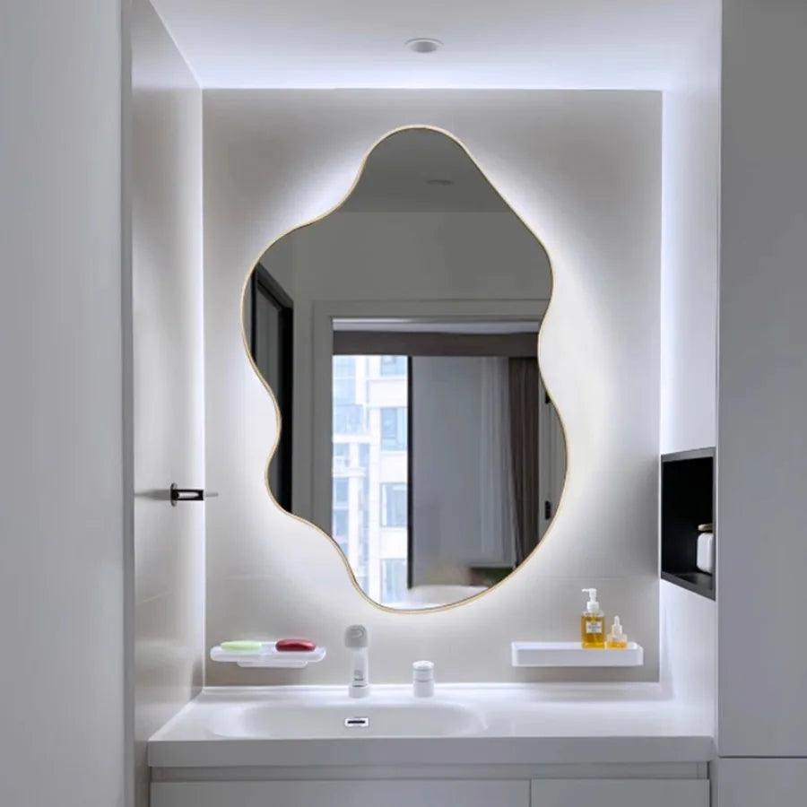 Aesthetic Mirror Decoration Makeup Sheet Desk Vanity Mirror Ornament Shower Women Bedroom Living Room Big Specchio Home Decor - Pacisia
