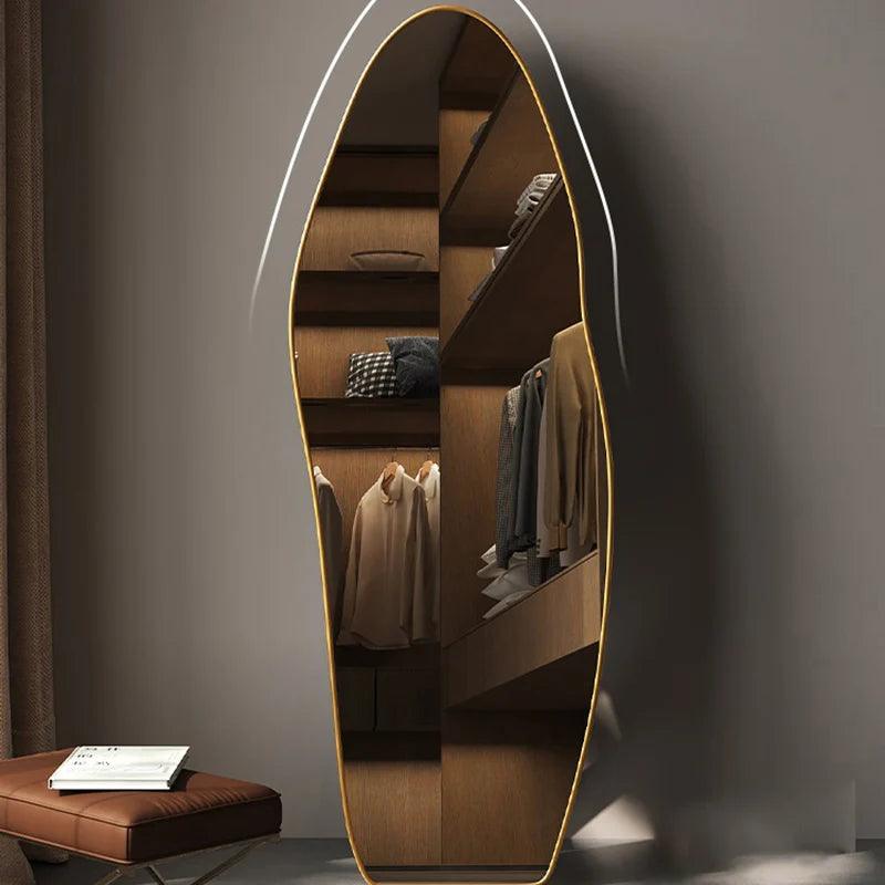 Large Irregular Mirror Bathroom Unbreakable Makeup Wavy Mirror Full Body Adornos Para El Hogar Decoration Home Living Room - Pacisia