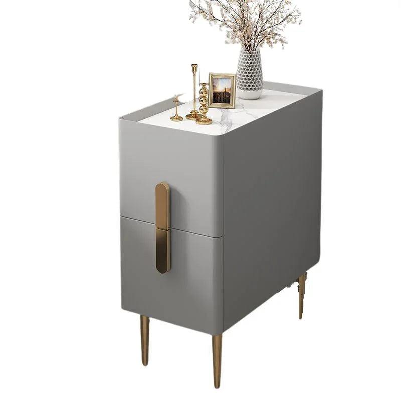 Charging White Nightstands Small Narrow Organizer Side Gold Bedside Table Storage Smart High Quality Szafki Nocne Home Decor - Pacisia