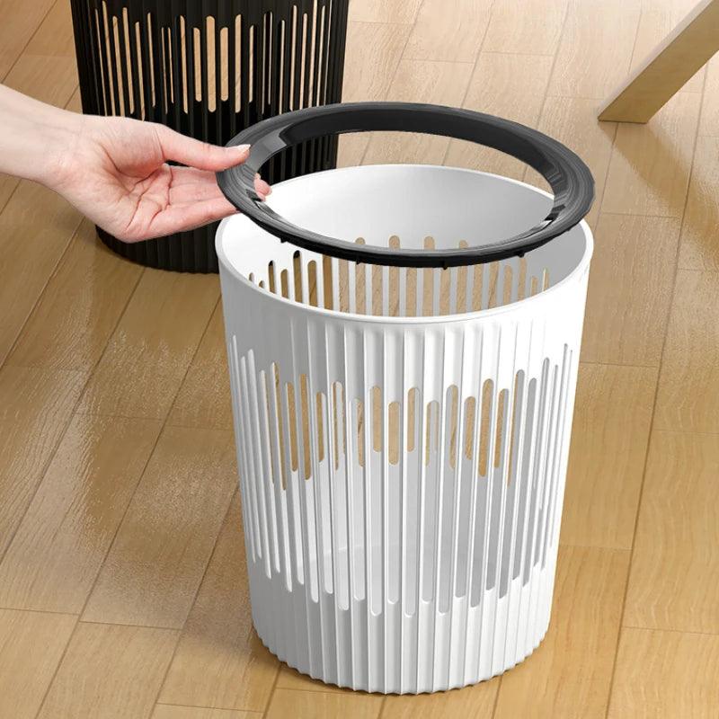 White Nordic Waste Bin Living Room Simple Plastic Trash Can Kitchen Cleaning Tools Garbage Bin Bathroom lixeira Home Products - Pacisia