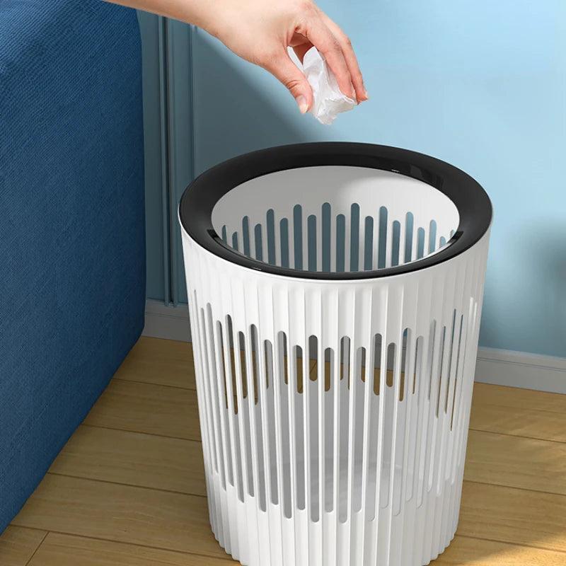 White Nordic Waste Bin Living Room Simple Plastic Trash Can Kitchen Cleaning Tools Garbage Bin Bathroom lixeira Home Products - Pacisia