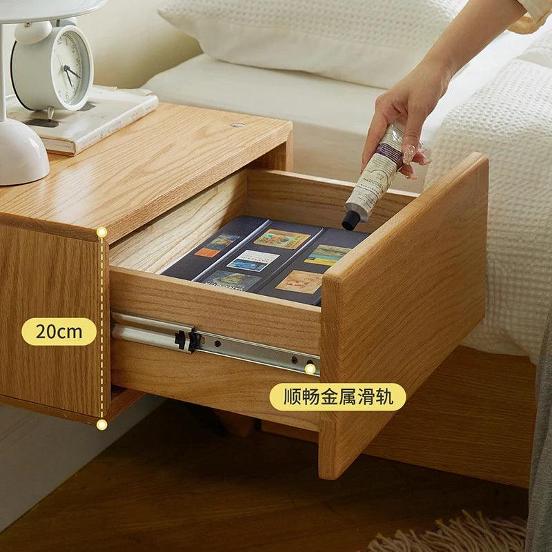 Small Floating Bedside Table Nightstand Low Minimalist Bedside Table Nightstand Wooden Mesitas De Noche Italian Furniture WK50NT - Pacisia