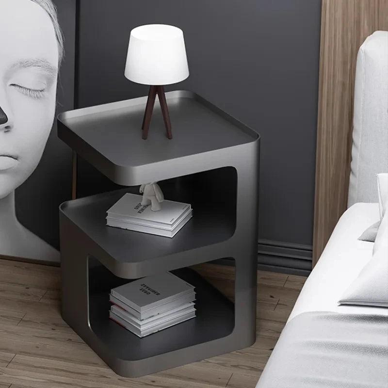 Metal Minimalist Night Table Cheap Black Luxury Nordic Nightstands Bedroom Modern Articulos Para El Hogar Hotel Furniture - Pacisia