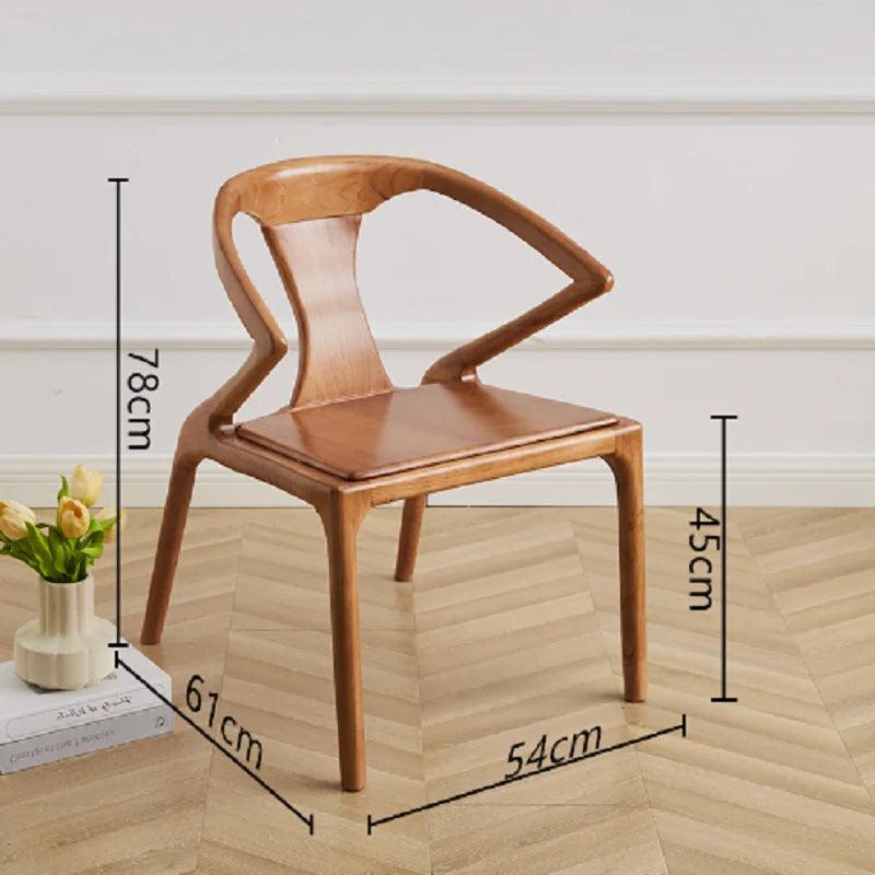 Wuli House Luxury Restaurant Creative Leisure Armrest Tea Chair New Chinese Solid Wood Dining Chair Walnut Backrest Master Chair - Pacisia