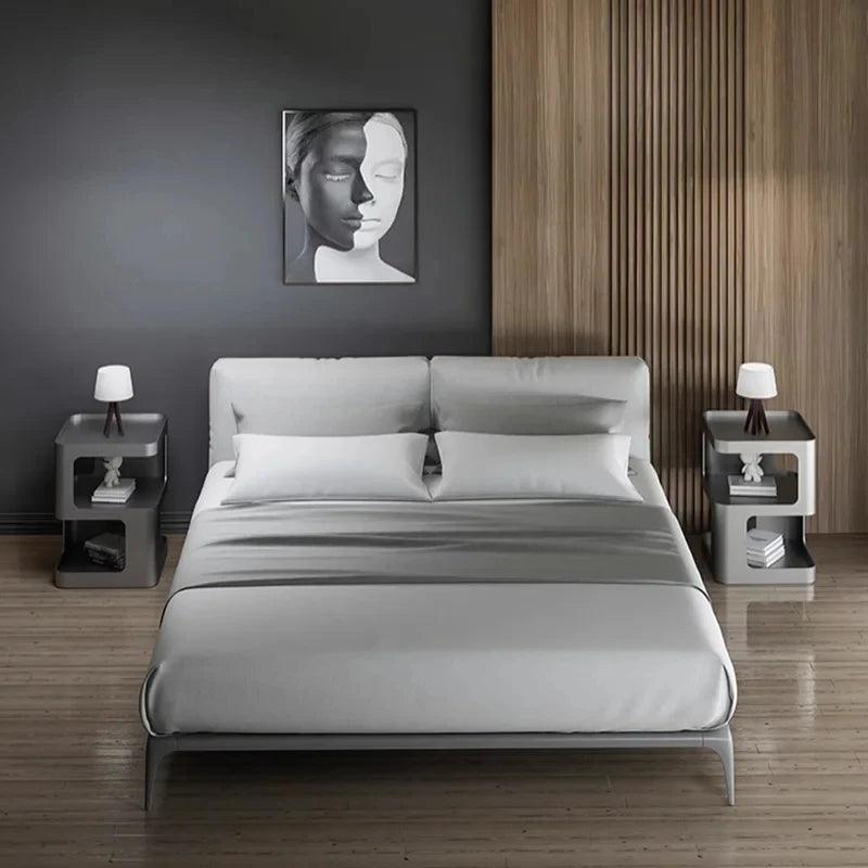 Metal Minimalist Night Table Cheap Black Luxury Nordic Nightstands Bedroom Modern Articulos Para El Hogar Hotel Furniture - Pacisia