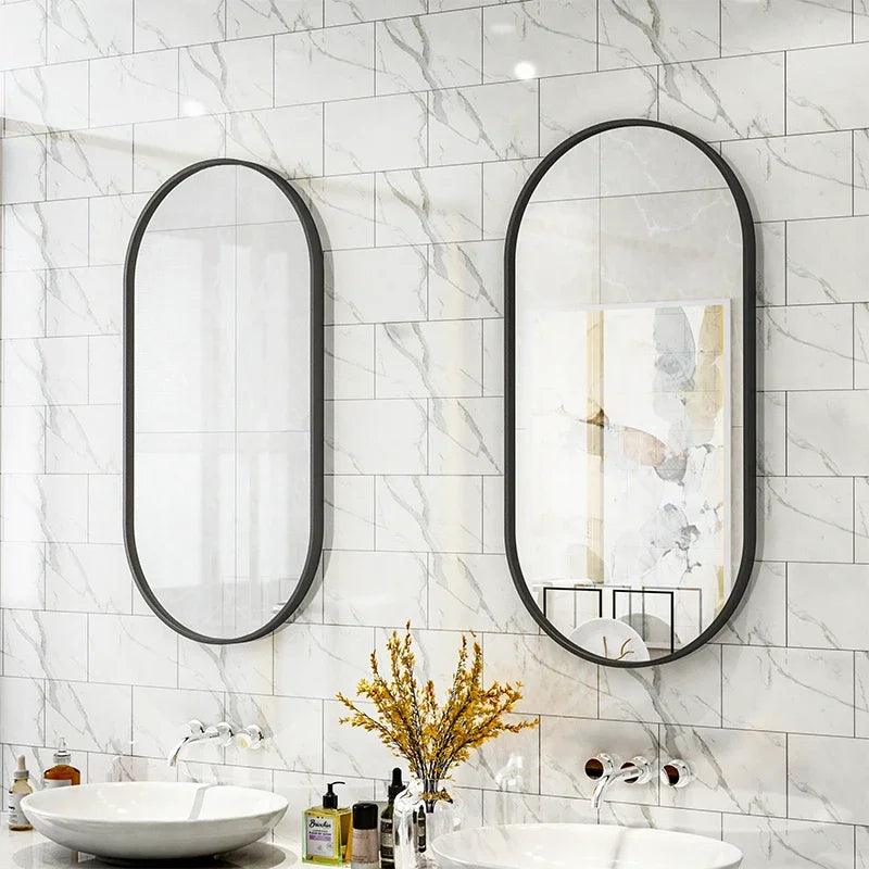 Portable Shower Mirror Oval Frame Unbreakable Vanity Mirrors Wall Bedroom Adornos Para El Hogar Livingroom Decor Accessories - Pacisia