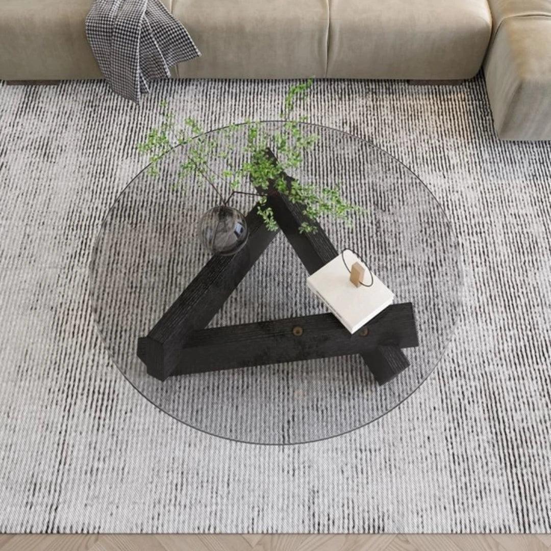 Nordic Creative Transparent Glass Solid Wood Coffee Tables Living Room Vintage Minimalist Tea Table Hall Design Home Furniture - Pacisia