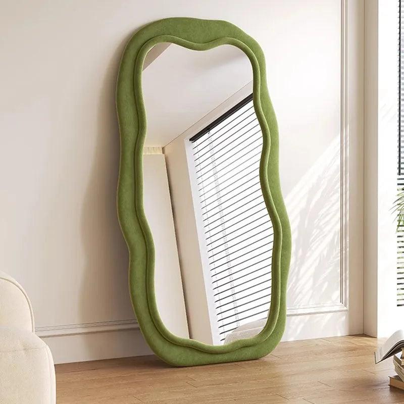 Standing Decorative Mirrors Bathroom Antique Glass Wavy Mirror Floor Makeup Big Aesthetic Espejo Cuerpo Entero Home Decor - Pacisia