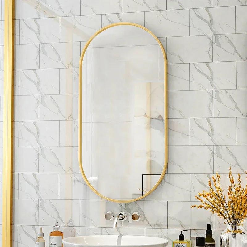 Portable Shower Mirror Oval Frame Unbreakable Vanity Mirrors Wall Bedroom Adornos Para El Hogar Livingroom Decor Accessories - Pacisia