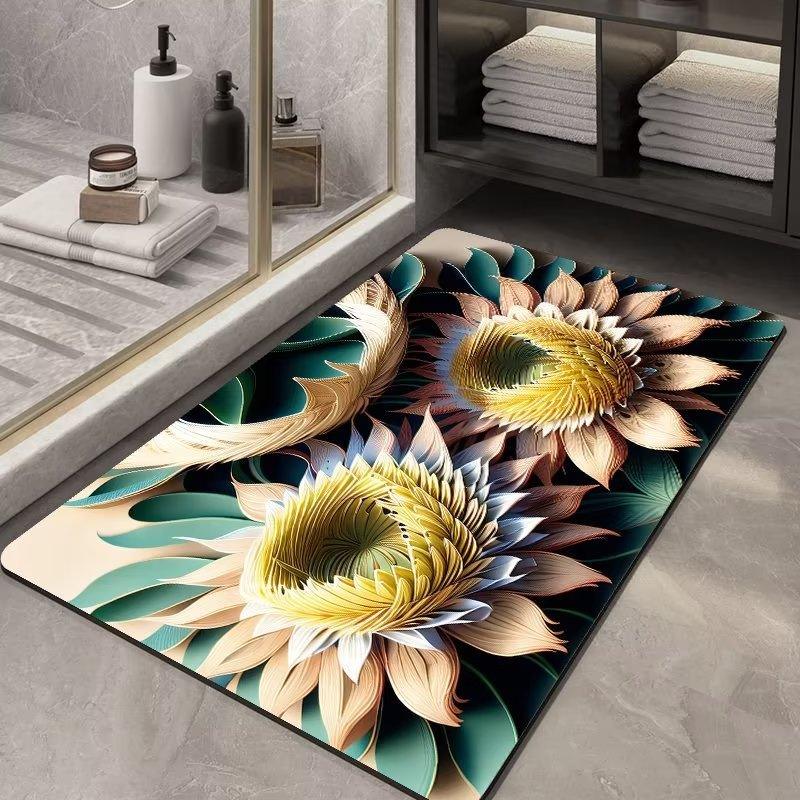 Soft Diatom Ooze Floor Bathroom Absorbent Bathroom Step Mat Quick-drying Non-slip Toilet Door Mat - Pacisia