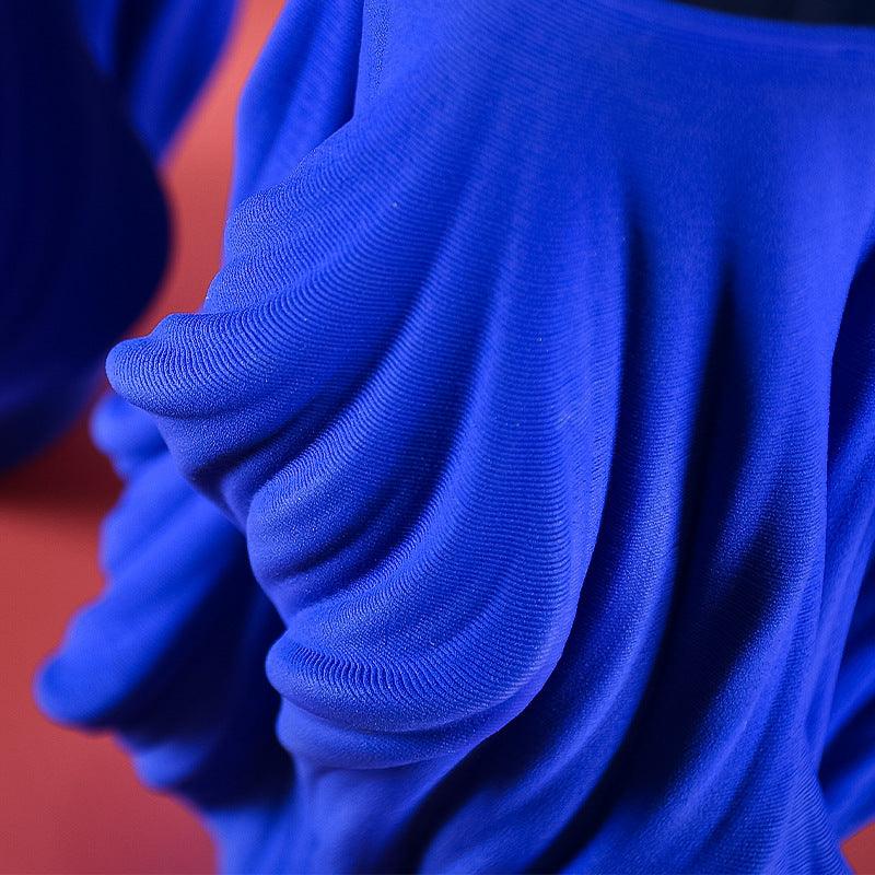 Abstract Minimalist Geometric Blue Ceramic Vase Living Room Floral Ornaments - Pacisia