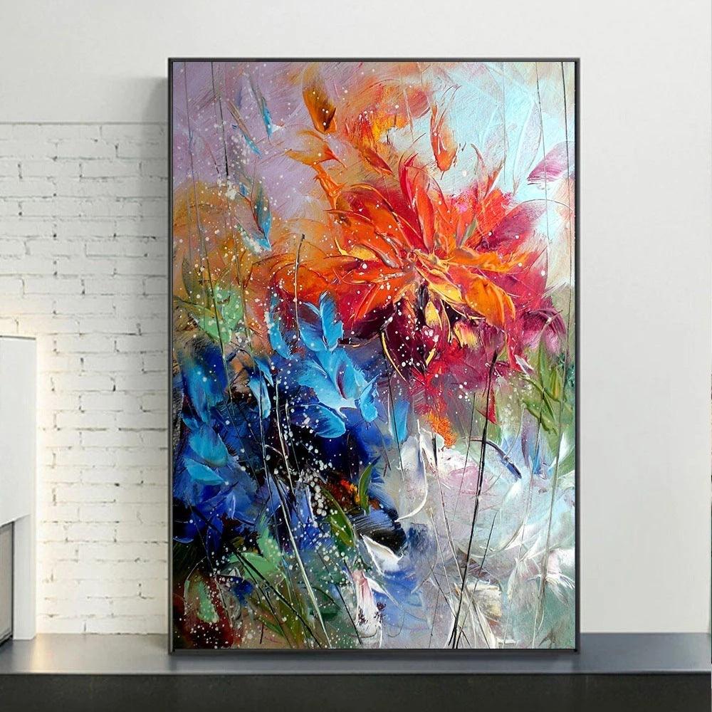 Abstract Watercolor Flower Canvas Painting - Modern Wall Art for Home Decor - Pacisia