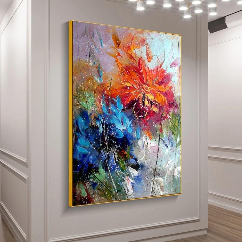 Abstract Watercolor Flower Canvas Painting - Modern Wall Art for Home Decor - Pacisia