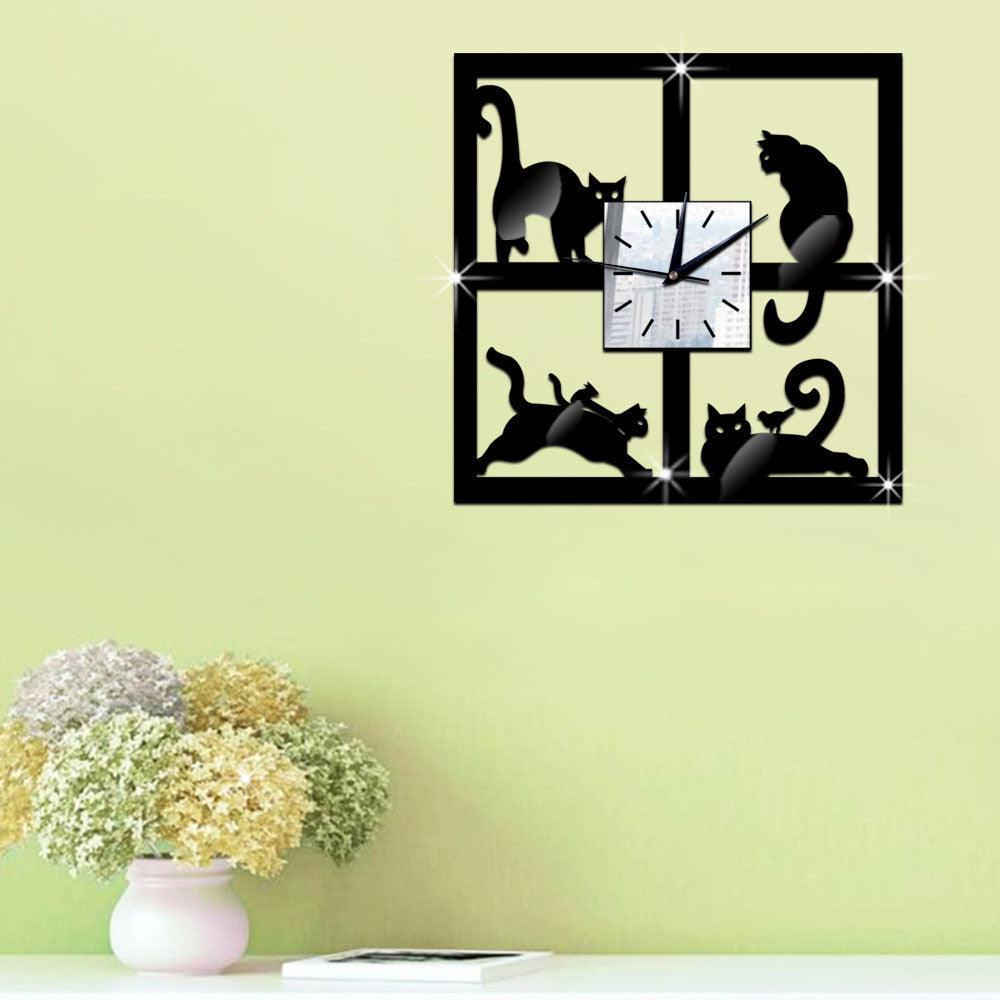 Acrylic cattail clock silent wall clock - Pacisia