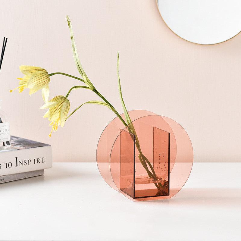 Acrylic Color Double-piece Geometric Shape Vase - Pacisia