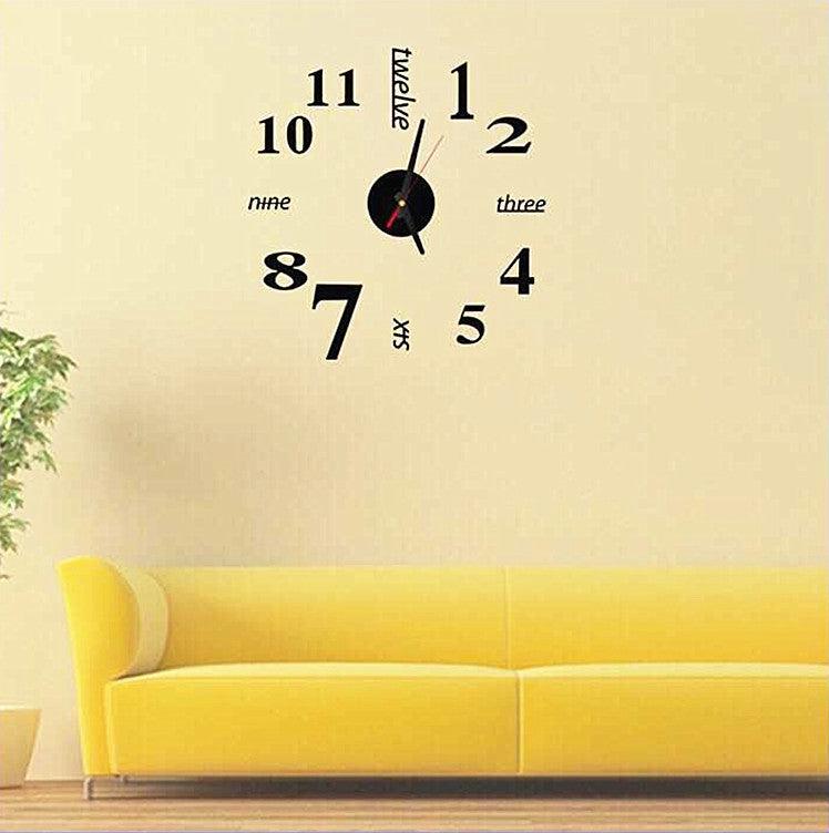 DIY Acrylic Creative 3D Stereo Mirror Wall Clock - Pacisia