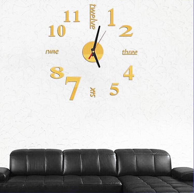 DIY Acrylic Creative 3D Stereo Mirror Wall Clock - Pacisia