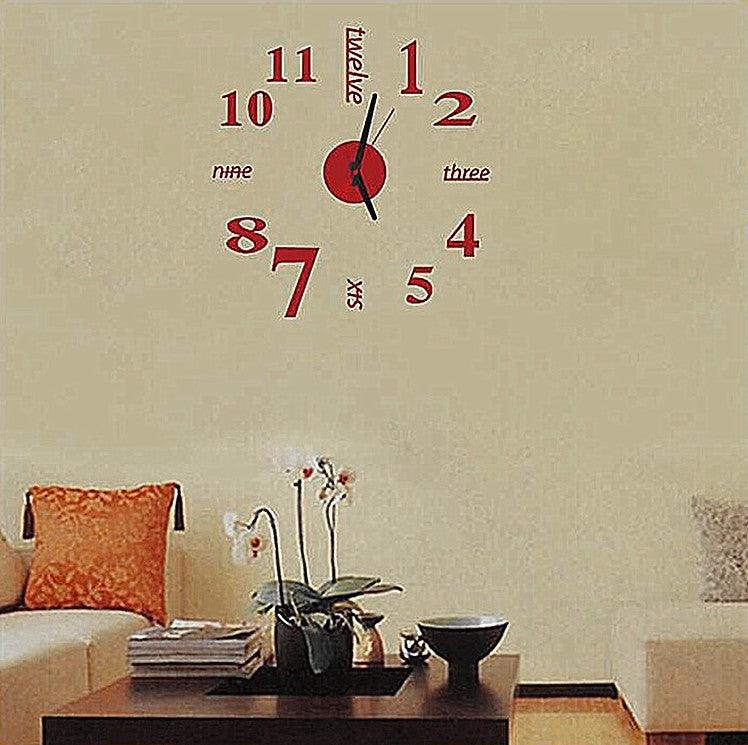 DIY Acrylic Creative 3D Stereo Mirror Wall Clock - Pacisia