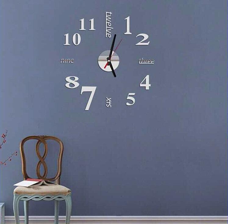 DIY Acrylic Creative 3D Stereo Mirror Wall Clock - Pacisia