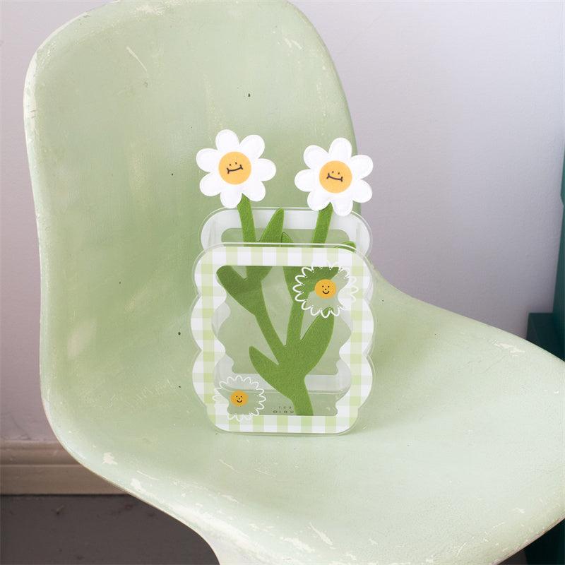 Acrylic Plaid Daisy Sun Flower Vase - Pacisia