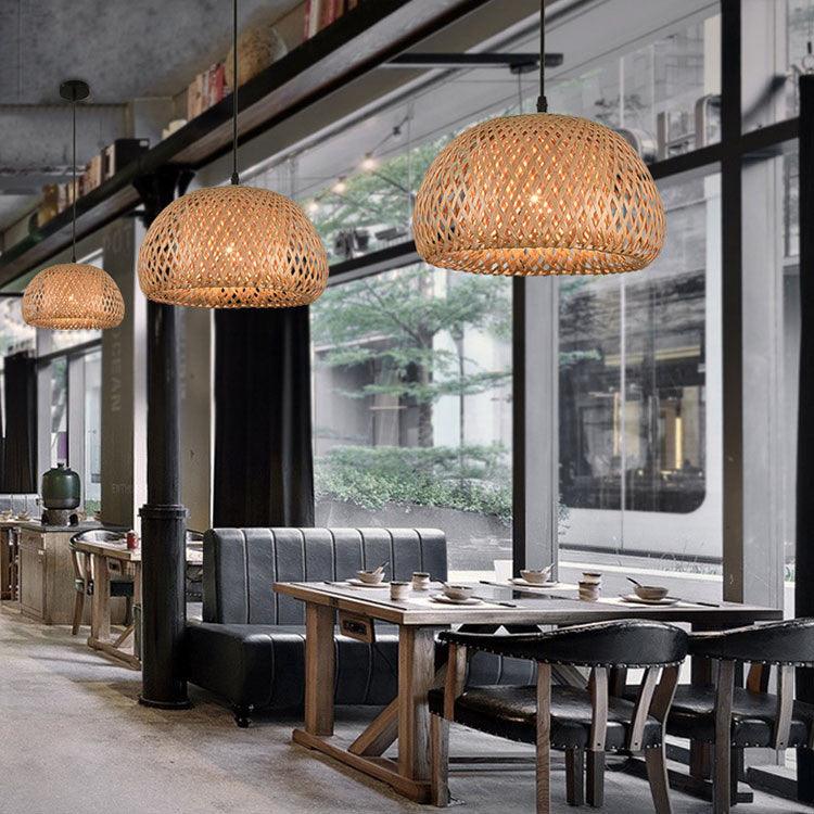 American Garden Bamboo Woven Chandelier Restaurant Southeast Asia Lamps - Pacisia