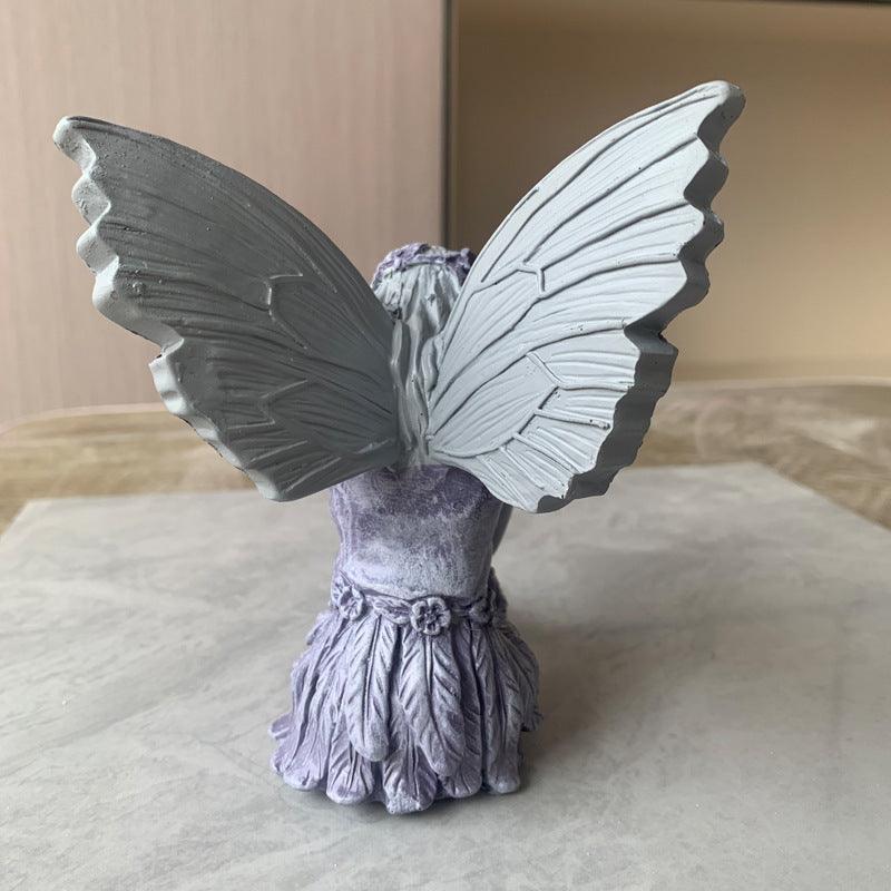 Angel Girl Statue Bouquet Flower Fairy Garden Ornament - Pacisia