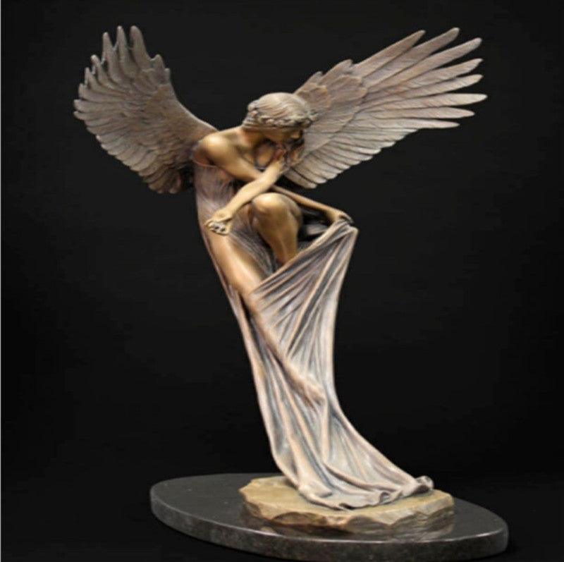 Door Frame Angel Wings Wall Sculpture Ornament Garden Home Decor Secret Fairy - Pacisia