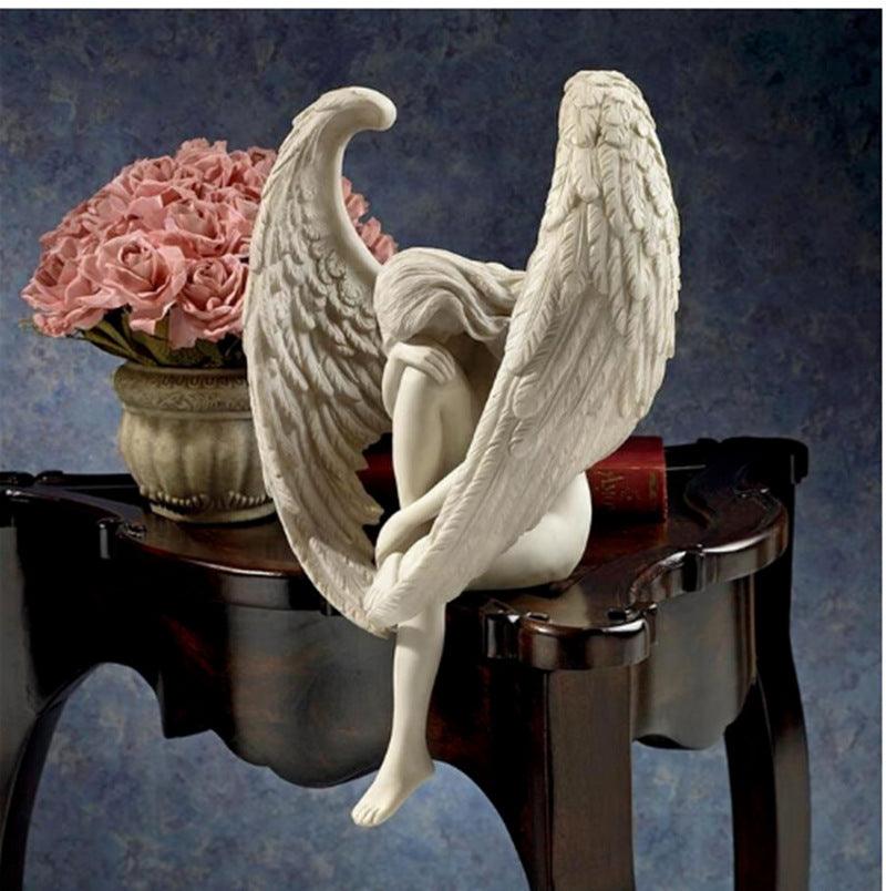 Door Frame Angel Wings Wall Sculpture Ornament Garden Home Decor Secret Fairy - Pacisia