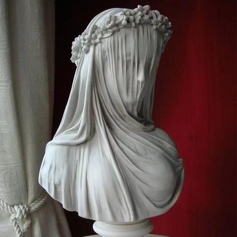 Art Veil Woman White Statue Decorative Ornaments - Pacisia
