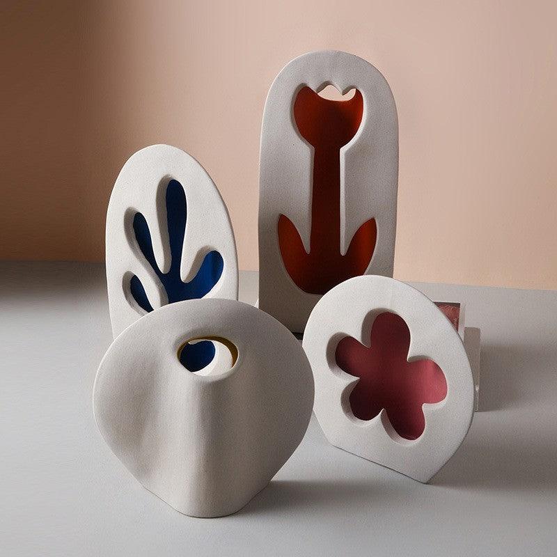 Artificial Flower Dried Flower Hand-painted Ceramic Vase - Pacisia