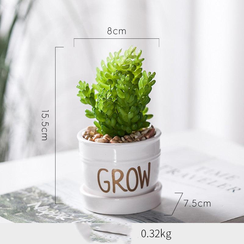 Artificial Green Plant Ornaments Potted Ornaments Green Plants Fake Flower Ornaments - Pacisia