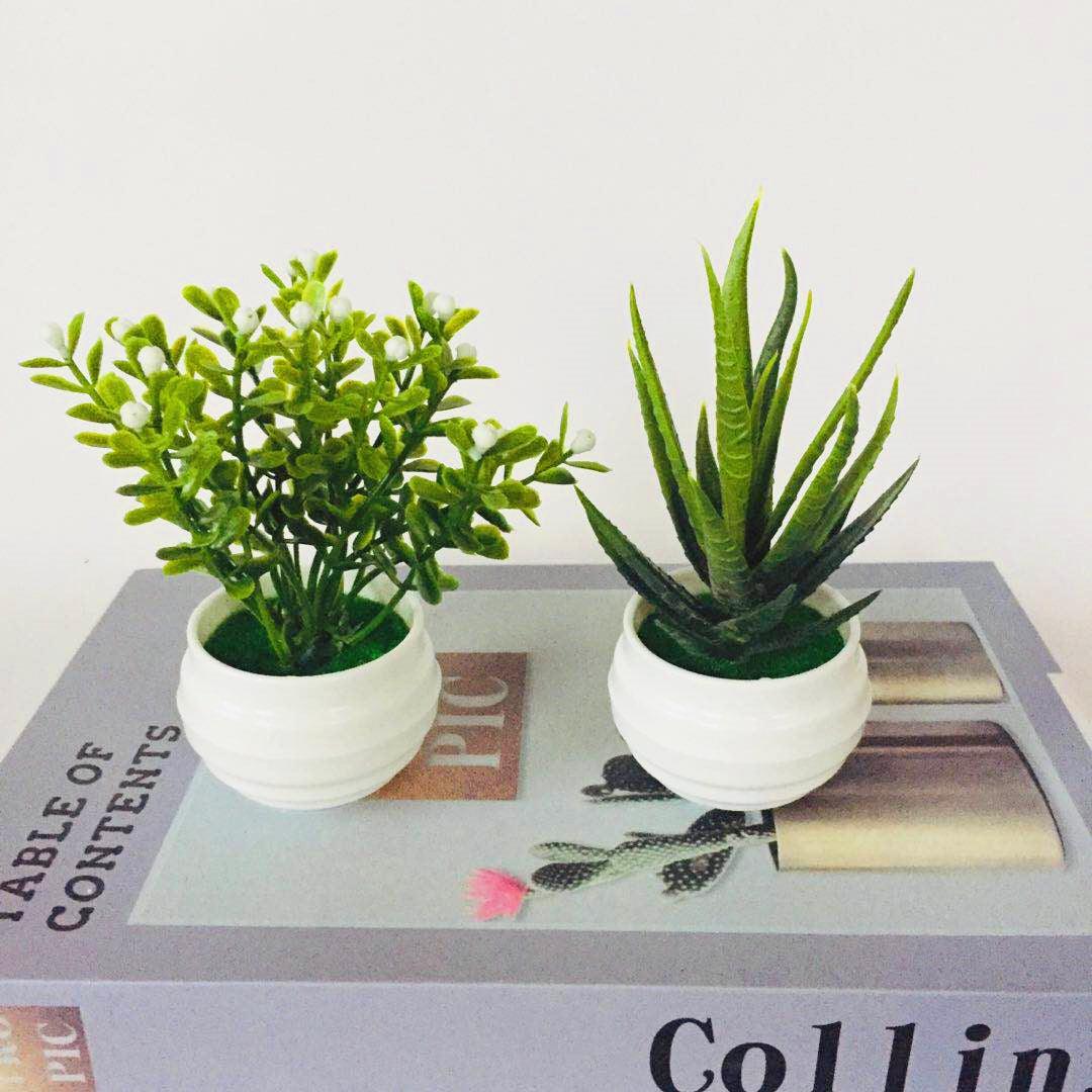 Artificial Green Plants Potted Artificial Flowers Small Ornaments - Pacisia