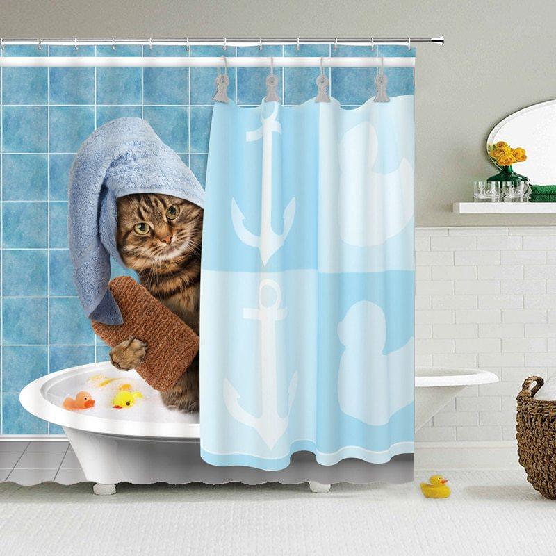 Bathroom Shower Curtain Waterproof And Mildew Proof Polyester Bathroom Curtain Animal Series - Pacisia