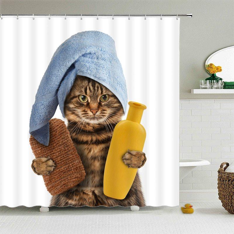 Bathroom Shower Curtain Waterproof And Mildew Proof Polyester Bathroom Curtain Animal Series - Pacisia