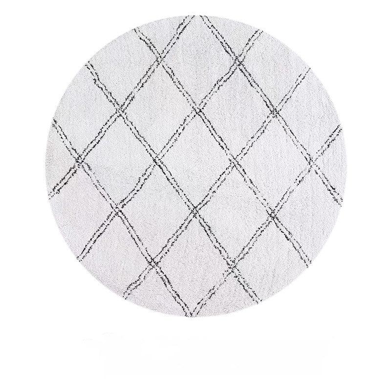 Black And White Round Carpet Zebra Lines - Pacisia