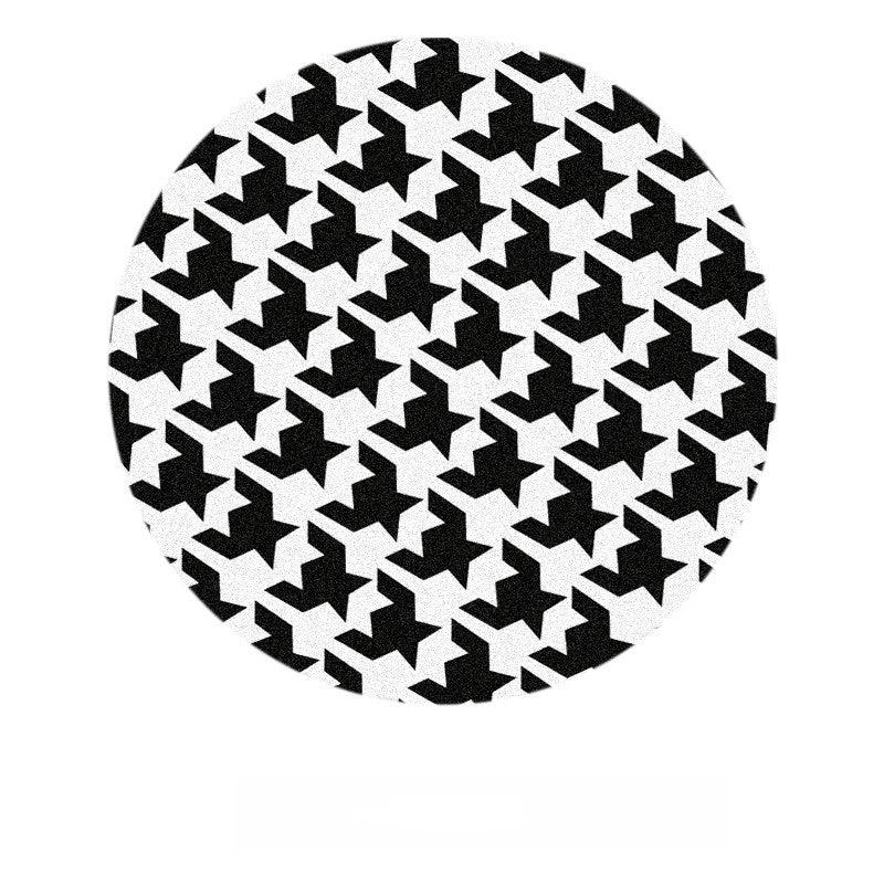 Black And White Round Carpet Zebra Lines - Pacisia