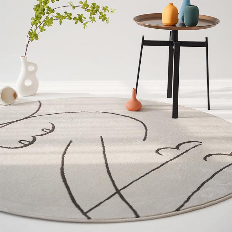 Black And White Round Carpet Zebra Lines - Pacisia