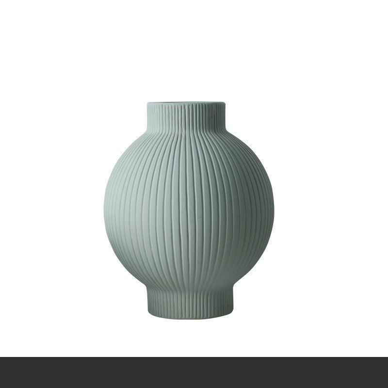 Blue And White Handmade Ceramic Texture Living Room Flower Arrangement Vase - Pacisia