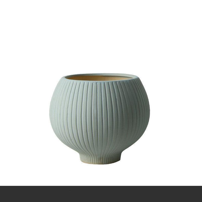 Blue And White Handmade Ceramic Texture Living Room Flower Arrangement Vase - Pacisia