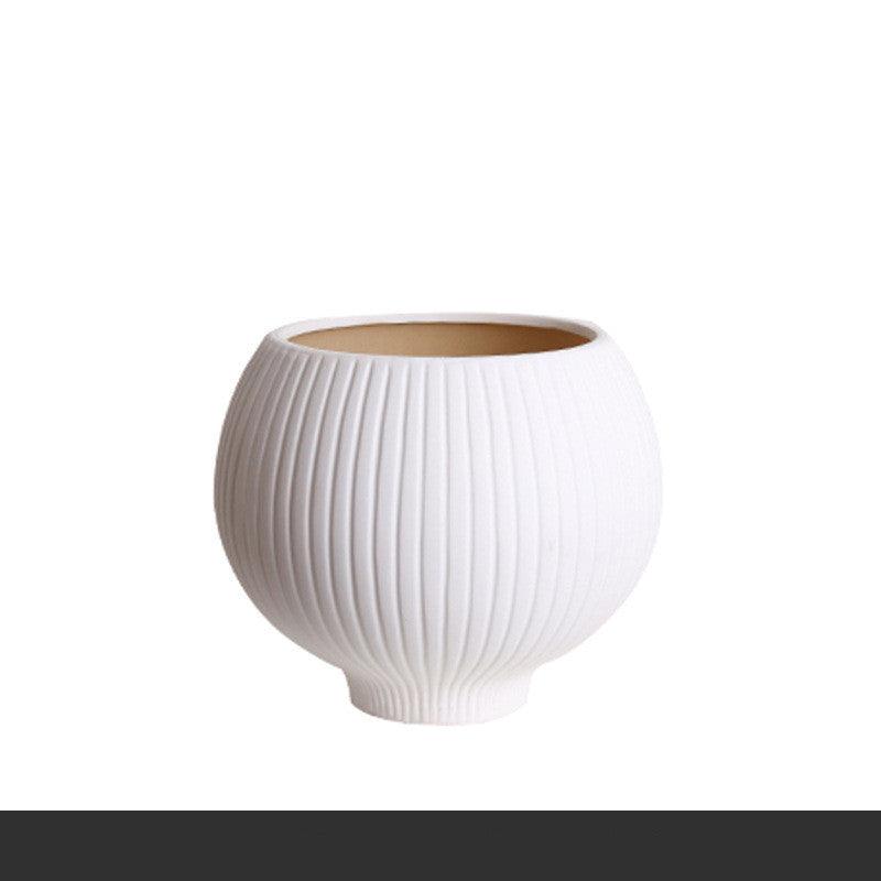 Blue And White Handmade Ceramic Texture Living Room Flower Arrangement Vase - Pacisia