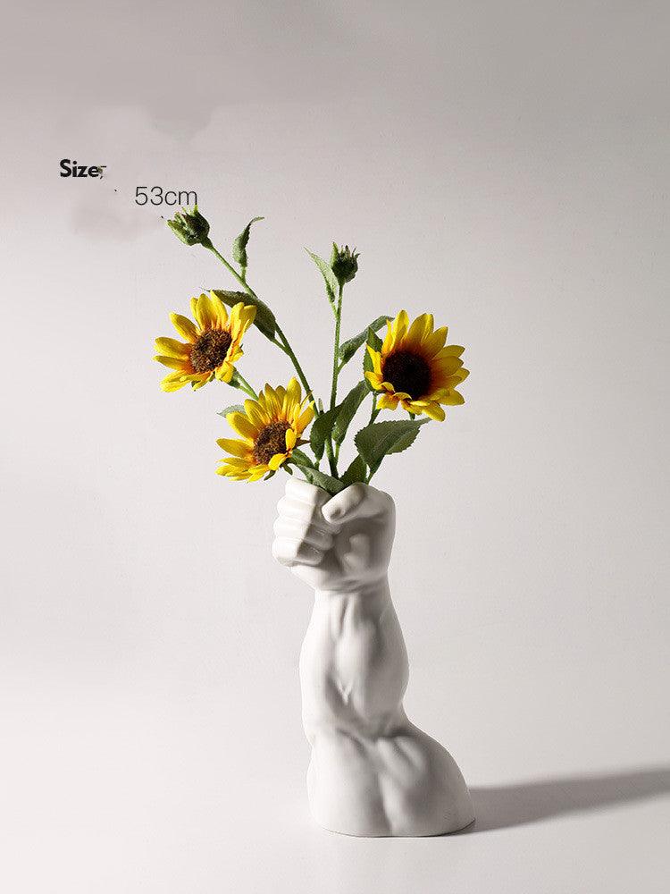 Body Art Vase Plating Ceramic Silver Floral Home Decoration Decoration - Pacisia