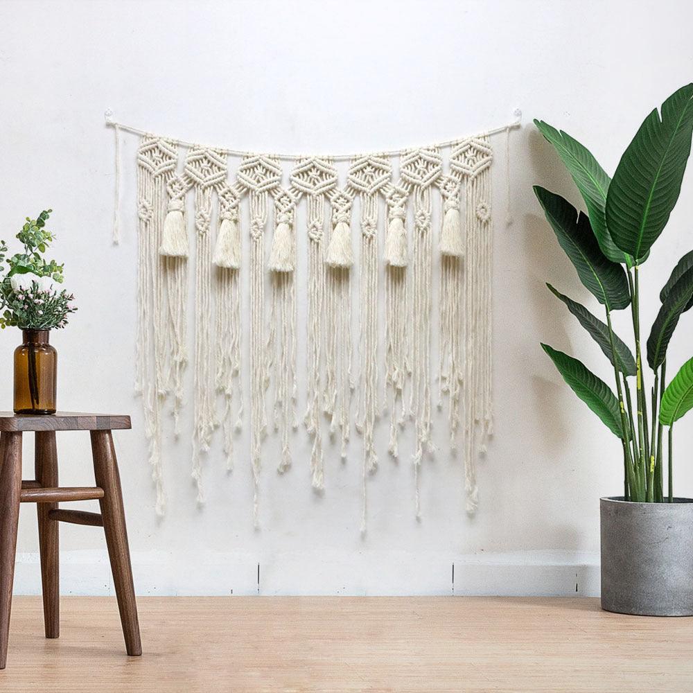 Hand Woven Tapestry Tassel Wall Hanging Boho - Pacisia