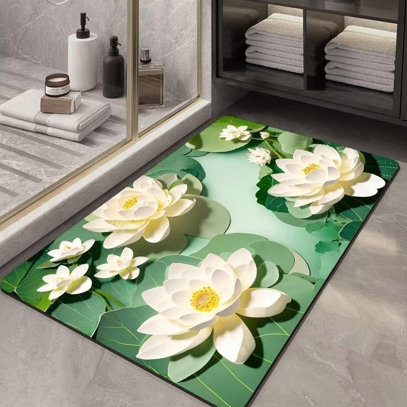 Soft Diatom Ooze Floor Bathroom Absorbent Bathroom Step Mat Quick-drying Non-slip Toilet Door Mat - Pacisia