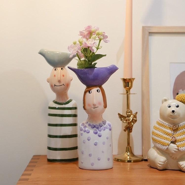 Ceramic Funny Dry Flower Vase Ornaments - Pacisia