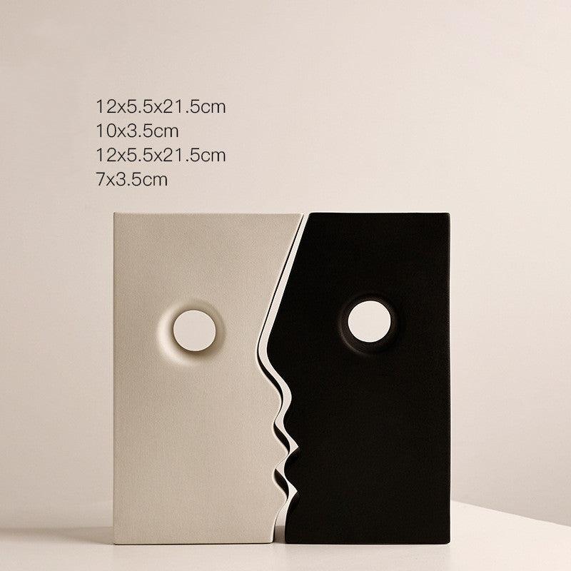 Ceramic Simple Human Face Vase Decoration Living Room - Pacisia
