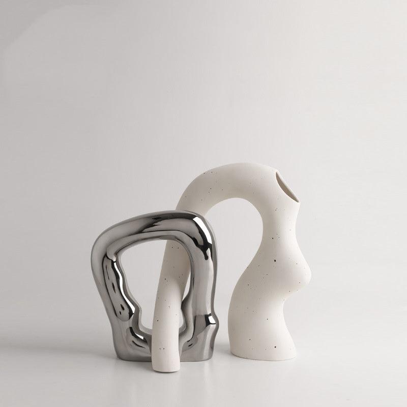 Ceramic Simple White Vase Nordic Creative Home Decoration - Pacisia